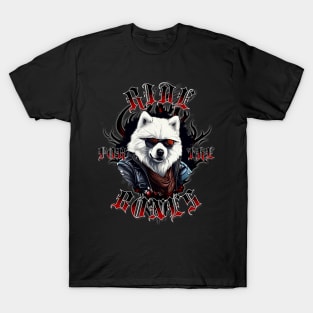 Ride for the Bones, Samoyed cool biker T-Shirt